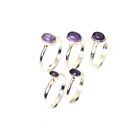 WHOLESALE 5PC 925 SOLID STERLING SILVER PURPLE AMETHYST RING LOT P418