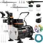 VEVOR Kit Compressore a Doppia Azione 18-23 L/min con 3 Aerografi 0,2/0,3/0,8 mm