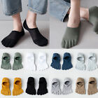 Men Women Toe Ankle Socks Cotton Sweat Absorbing Five Finger Invisible Hosiery 