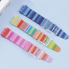 Bracelet Rainbow élégant pour Swatch 17mm Premium silicone multicolore