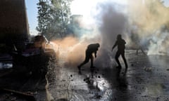 Demonstrators clash with riot police during the protests in November 2019.