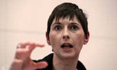 Britain’s Liberal Democrat Party candidate for Mayor of London Caroline Pidgeon speaks at a hustings event in London