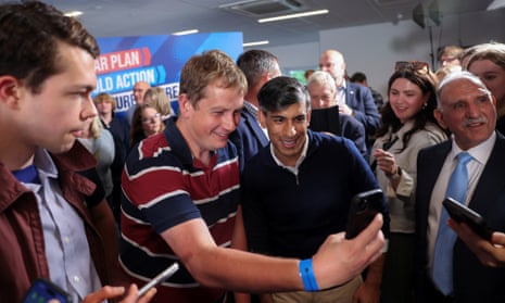 Rishi Sunak campaigning yesterday.