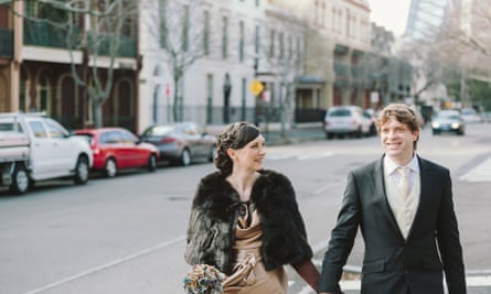 Heather and Rhodri on their wedding day in 2013