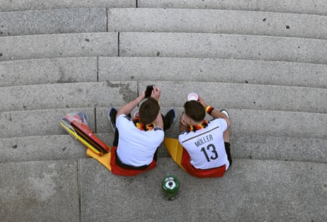 German football fans at the Siegessaeule.