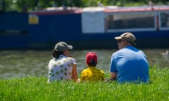 Family by the canal