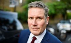 Labour party leader, Keir Starmer, outside his home in London.