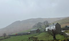 driving rain at a farm in Keswick, Cumbria