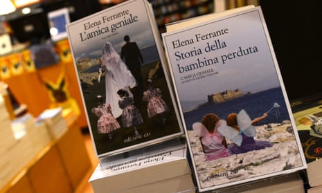 Elena Ferrante books are displayed in a shop in Rome.
