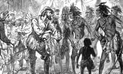 Alonso De Ojeda (1465?-1515).<br>Mandatory Credit: Photo by Granger/REX/Shutterstock (8637503a) Alonso De Ojeda (1465?-1515). Spanish Explorer. Ojeda With A Cacique Of Natives During One Of His Many Expeditions In The West Indies. Wood Engraving, American, 19th Century. Alonso De Ojeda (1465?-1515).