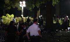 NYPD clears “Occupy City Hall” in NYC<br>NEW YORK, USA - JULY 22: NYPD clears the ‘Occupy City Hall’ movement that BLM “Black Lives Matter” protestors occupied the City Hall Park since June 23 in Lower Manhattan, New York, United States on July 22, 2020. (Photo by Tayfun Coskun/Anadolu Agency via Getty Images)