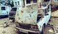 Damage to residential buildings and vehicles in Stepanakert, Nagorno-Karabakh after Azerbaijan launched fresh strikes on the region.