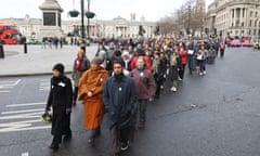 The march sets out from Trafalgar Square