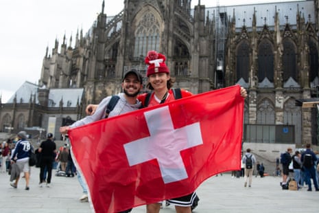 Swiss football fans in Cologne.