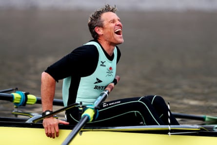 James Cracknell training for the Boat Race in 2019, which his Cambridge team subsequently won