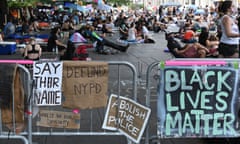 Occupy City Hall, New York, USA - 29 Jun 2020<br>Mandatory Credit: Photo by Erik Pendzich/REX/Shutterstock (10695039i) Hundreds of Black Lives Matter protestors congregate at the City Hall as part of the "Defund NYPD" and "Occupy City Hall" movement. Occupy City Hall, New York, USA - 29 Jun 2020