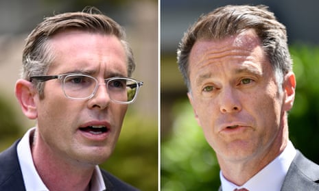 Composite of NSW Premier Dominic Perrottet (left) and NSW Labor Leader Chris Minns (right)