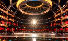 View from the stage of the Hollywood Dolby Theater during rehearsals for the 2024 Oscars.