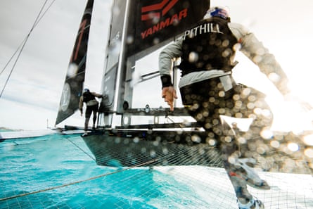 Jimmy Spithill on board Oracle Team USA.