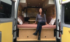 Jane Dunford in the Quirky Campers campervan she hired with a friend