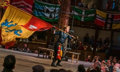 Michelle Terry as Hotspur in Henry IV Part I at Shakespeare's Globe, London, in 2019.