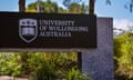 University of Wollongong sign