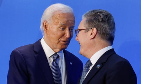 Joe Biden and Keir Starmer at the Nato Summit in Washington