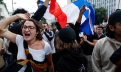 Voters in Nantes after the exit poll.