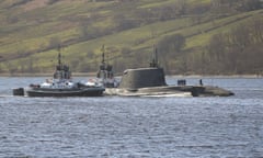A Royal Navy Astute-class submarine at HM Naval Base Clyde
