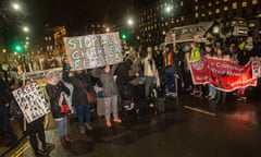 Movement For Justice Protest Continuing Deportation Flights To Jamaica<br>LONDON, ENGLAND - FEBRUARY 10: Protestors block Whitehall on February 10, 2020 in London, England. Protestors attend a demonstration called by the Movement For Justice outside Downing Street against the deportations to Jamaica by charter flights. (Photo by Guy Smallman/Getty Images)