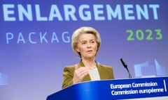 European Commission president Ursula von der Leyen at a meeting on EU enlargement in Brussels, Belgium, 8 November 2023