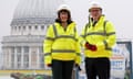 Labour leader Keir Starmer and shadow chancellor Rachel Reeves visit a building site in London on 7 March 2024.