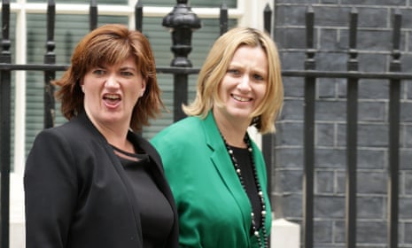 Education Secretary Nicky Morgan (left) and Energy Secretary Amber Rudd leave after a Cabinet meeting at 10 Downing Street, London.