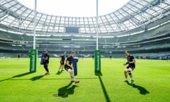 Dan Leavy, left, and Rhys Ruddock as Leinster prepare for their game with Ulster in Dublin.