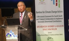 Xie Zhenhua, China’s Special Representative for Climate Change Affairs, delivers a speech. 