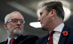 Labour’s then leader Jeremy Corbyn with Keir Starmer, then shadow Brexit secretary, in 2019