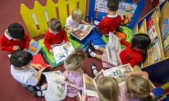 primary school children in classroom