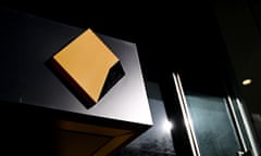 Commonwealth Bank logo on a wall