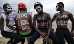 NIGERIA-HEALTH-WHO-MALARIA<br>Actors campaign against malaria disease under the auspices of Moskeeto Armor, a mosquito repellent fabric in Lagos on April 24, 2015. Moskeeto Armor, a mosquito repellent fabric fashioned into clothes and baby blankets is being delivered to Lagos residents and using various art mediums to address significant gaps in the prevention and treatment of malaria to mark this year’s World Malaria Day, and with the theme “Invest in the Future”.a