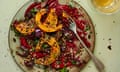 Meera Sodha's roast squash red onion and quinoa salad with beetroot yoghurt.