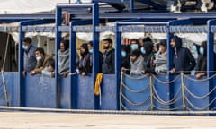 Migrants aboard the Humanity 1