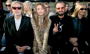 From left: Sir Paul McCartney, Paris Jackson, Sir Ringo Starr and Barbara Bach attend a Stella McCartney show at Paris fashion week
