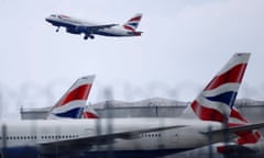 A BA Airbus A319 taking off from Heathrow.