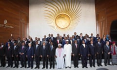 African Heads of State pose for a group photo ahead of the start of the 28th African Union summit in Addis Ababa on January 30, 2017. African Union leaders meet in Ethiopia on January 30 for a difficult summit likely to expose regional divisions as they debate whether to allow Morocco to rejoin the bloc, and vote for a new chairperson. 