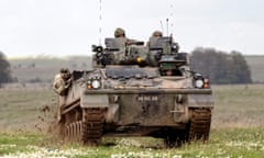 A British Army Warrior infantry fighting vehicle