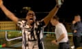 Ian Wright and Gary Neville celebrate Ollie Watkins's winner for England against The Netherlands as Roy Keane looks on quietly.