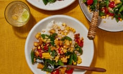 Meera Sodha's thai-style corn, bean and smoked tofu salad with rice.