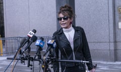 Sarah Palin outside court in New York in February last year. Palin was governor of Alaska when John McCain picked her as his running mate in 2008.