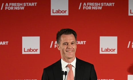 Labor leader and Premier elect Chris Minns with his wife Anna and sons Joe, Nick and George during the NSW Labor reception in Sydney, Saturday, March 25, 2023. Labor won the election and will form a majority government after Premier Domionic Perrottet conceded defeat. (AAP Image/Dean Lewins) NO ARCHIVING