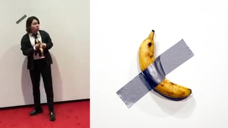 ‘Hungry’ South Korean student eats banana from $120,000 artwork – video